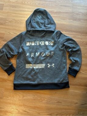 Under Armour Gray Hoodie with Metallic Logo